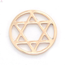 Cheap round rose gold alloy window floating antique glass charms memory locket star plates